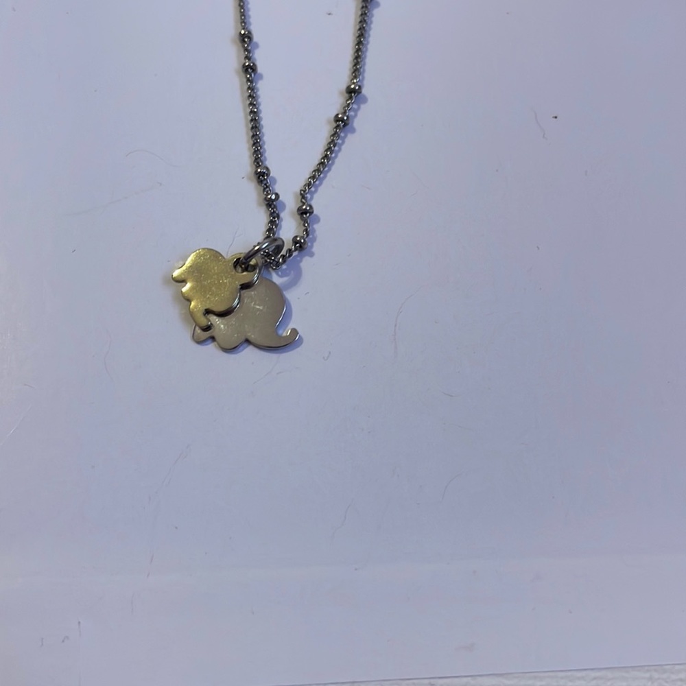 Baby and momma elephant necklace